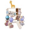 Wooden Animal Stacking Toy With Water Based Paint For Child Development And Parent Child Interaction