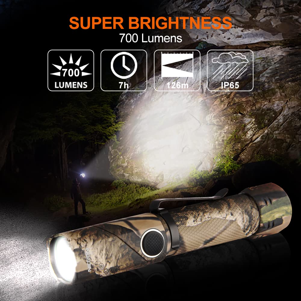 NICRON LED Handheld Swivel Chest for Outdoor B74 Camouflage Light, L-shaped, Head, Clip-on, Magnetic, Light, Small, Hands-free, Compact, Portable,