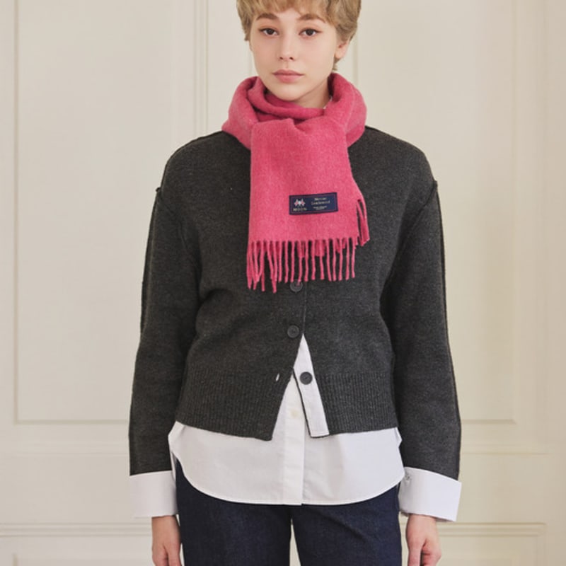 ABRAHAM MOON Merino Wool Muffler 25cm - Pink