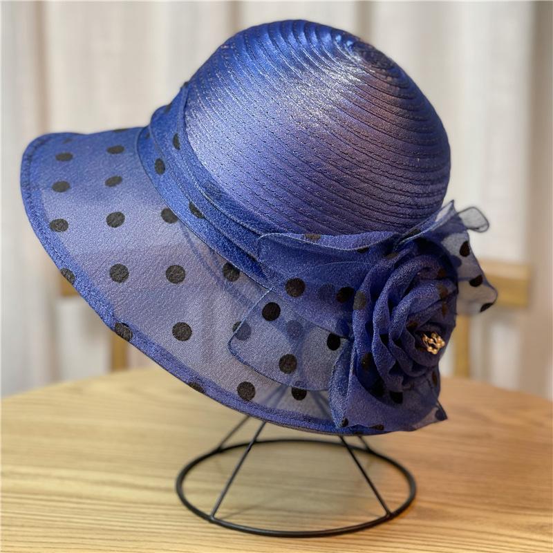 Top French Womens Hat British Flower Socialite Hat Polka Point Style Elegant