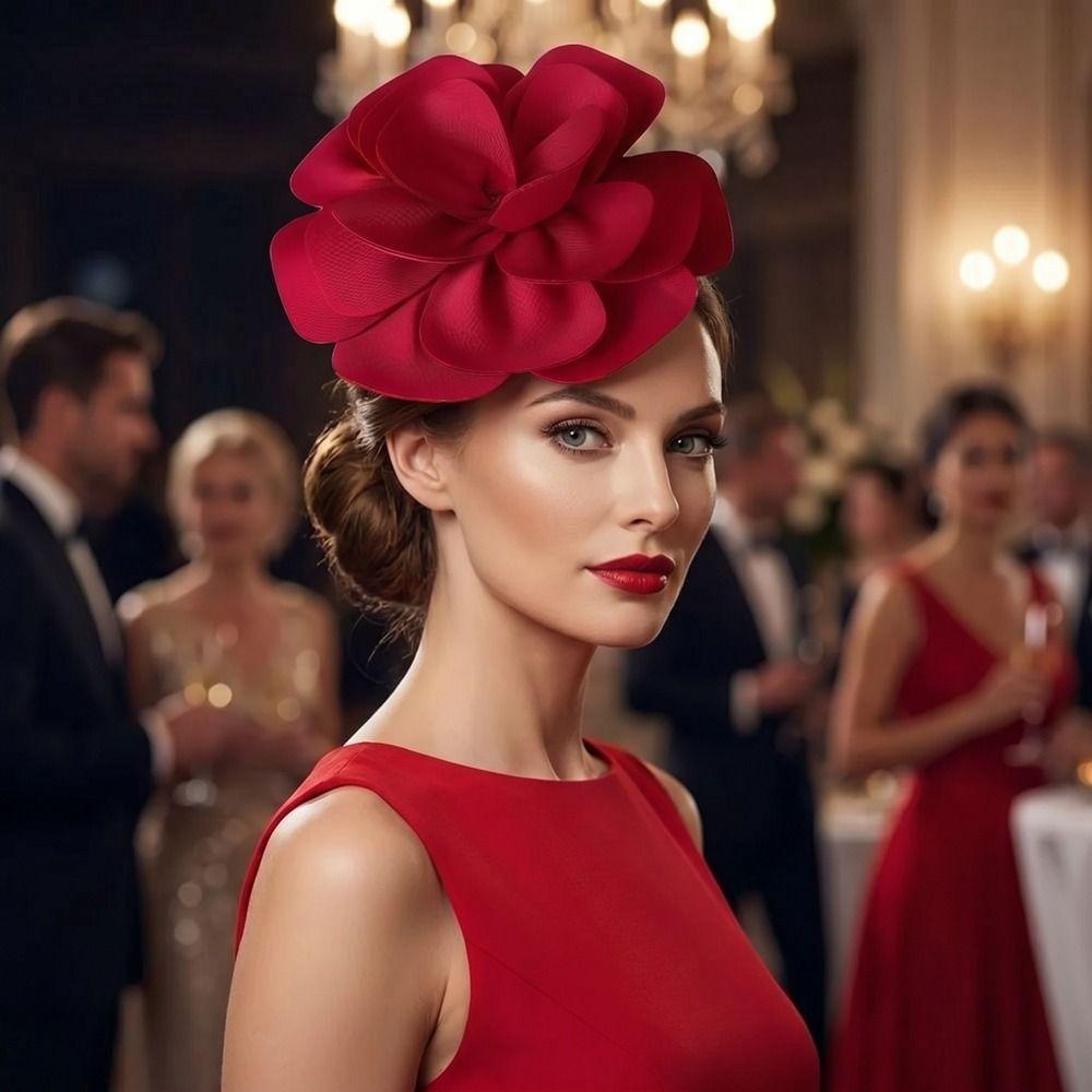 Exquisite Large Rose Flower Headband Elegant Oversized Flower Headpiece  Stage Performance