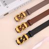 New Women's Belts, Fashionable and Versatile High-end Suits, Belts, Women's Casual Leather Black Jeans Belts