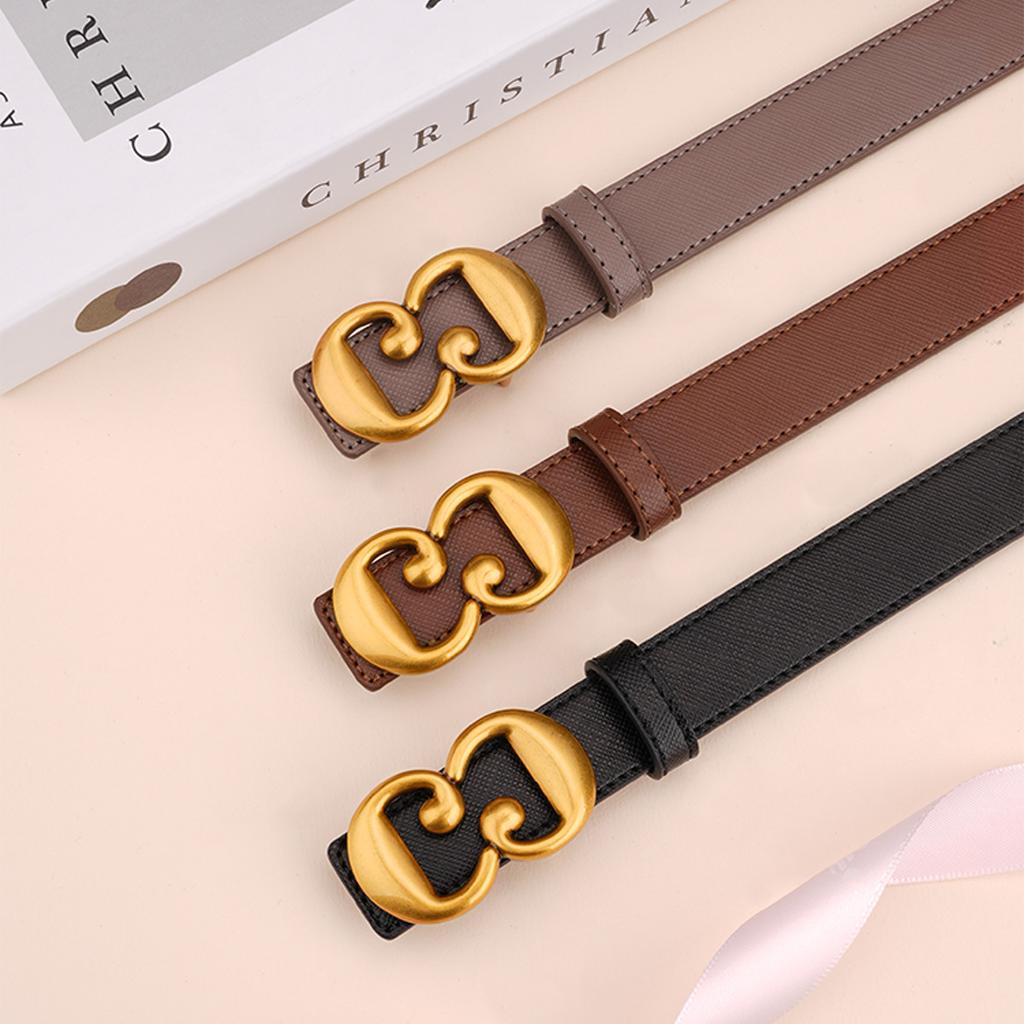 New Women's Belts, Fashionable and Versatile High-end Suits, Belts, Women's Casual Leather Black Jeans Belts