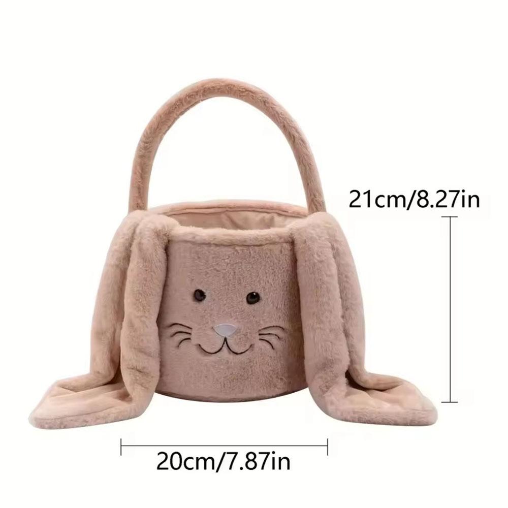 Haftowany Pluszowy Koszyk Festiwalowy - Personalizowany Styl Długouchatego Królika Idealny do Personalizacji Prezenty Wielkanocne/Świąteczne Torba Ręczna