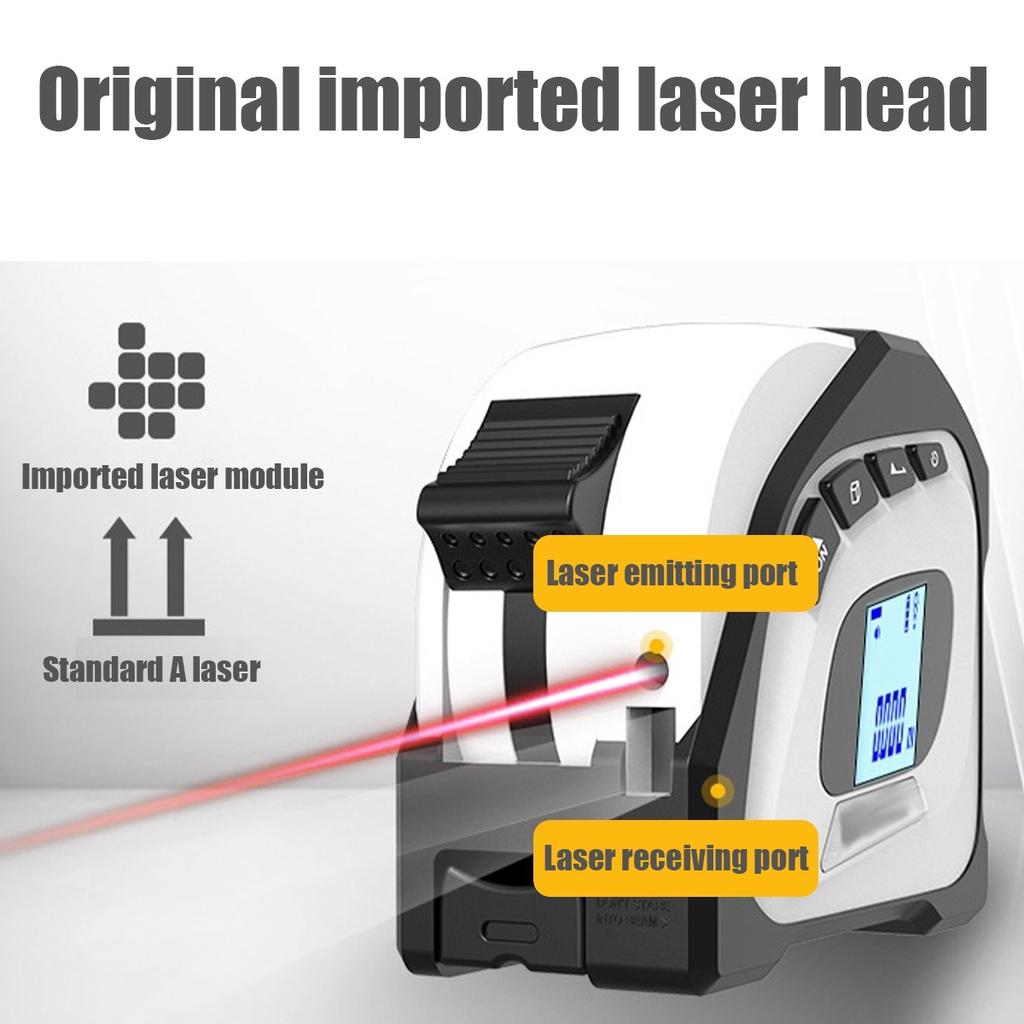 2 in 1 High precision 40M Laser Ruler Rangefinder LED Digital Display ...