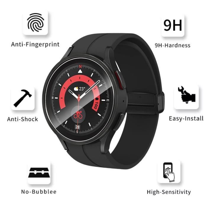 Gehärtetes Glas für Samsung Galaxy Watch 5 Pro 45mm [2er-Pack] Displayschutzfolie Uhr Kratzfest Phonillico®