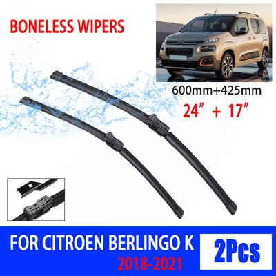 Wiper Blades For Citroen Berlingo K 2018-2021 Front Windshield Clean Window Windscreen Auto Parts Car Rain Brushes 24''+19''