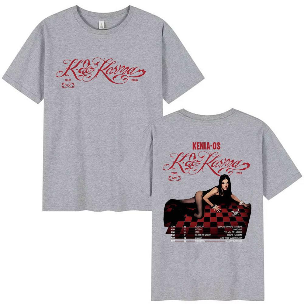 Singer Kenia Os K De Karma Tour 2026 Graphic T Shirt Men Women Clothing Fashion Short Sleeve Tshirt Vintage 100 Cotton Tshirts
