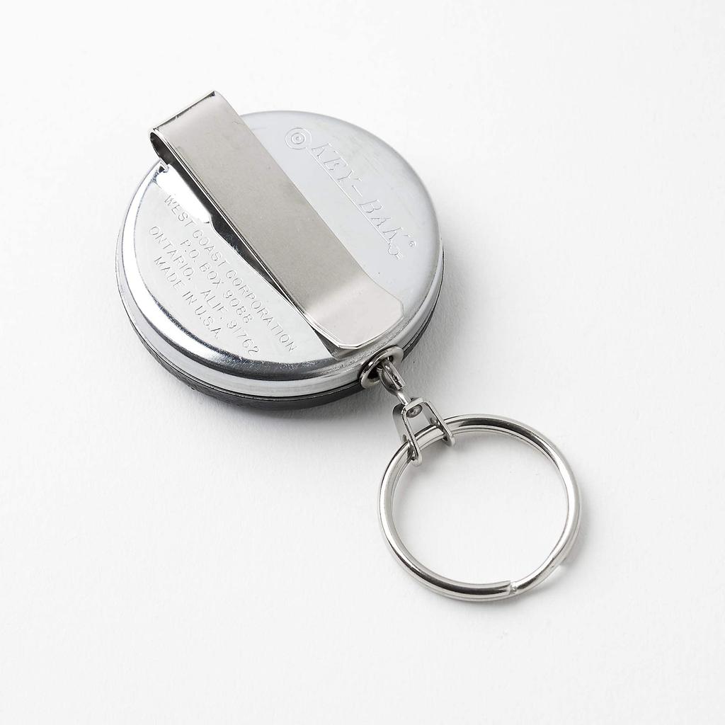 Key Reel Belt Clip with Stainless Steel 60cm KEYBAK KEY-BAK #5 Wire, [Authorized Dealer] (Black)