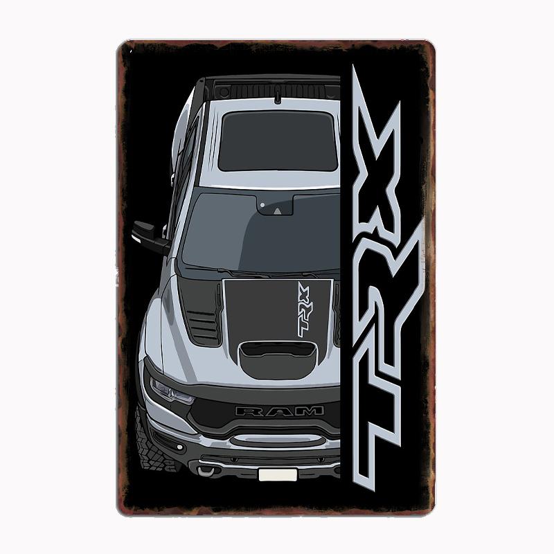 Ram 1500 TRX Truck 4X4 Off Road Posters Metal Sign Tin Wall Decor Club Garage Kitchen Room Custom Tin Home Decor