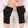 New Autumn and Winter Women's Bow Cute Fashion Gloves Knitted Warm Half Finger Fingerless Gloves