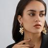 Chic Alloy Gold Geometric Earrings With Faux Pearl Detail Elegance Everyday