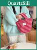 Trendy Plush Handbag For Women In Colorful Polka Dot Pattern Ideal For Daily Use