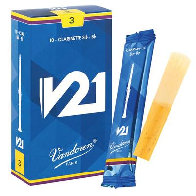 Vandoren Klarinettenblatt V21 3 B Härte (10 Stück)