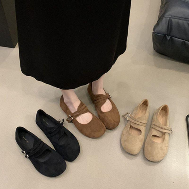 Women's 2026 Retro Ballet Mary Jane Loafers - French Flat Shallow Mouth Shoes for Autumn