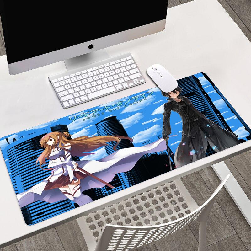 Anime Sword Art Online SAO HD Printing Mousepad Computer Lock Edge Keyboard Mat PC Desk Pad Large Mouse Pad Gaming Accessories