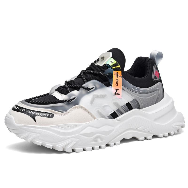 Large size country dad shoes comfortable men's thick soles heightened outdoor breathable casual sports shoes