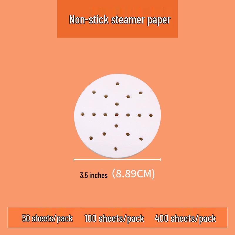 

Free Shipping: Food-Grade Disposable Steaming Paper for Buns & Mantou Round 3.5 inch (8.89 cm) - 100 pcs білий