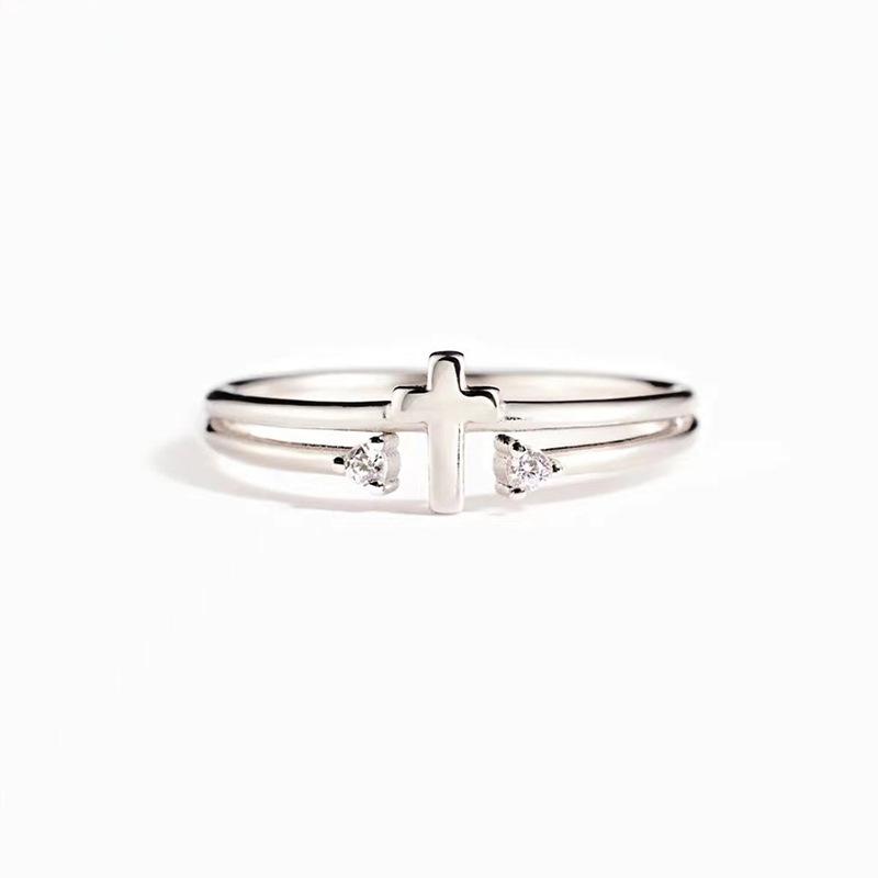 1pc Design Ring Set with Synthetic Zircon, Simple and Fashionable Single Ring