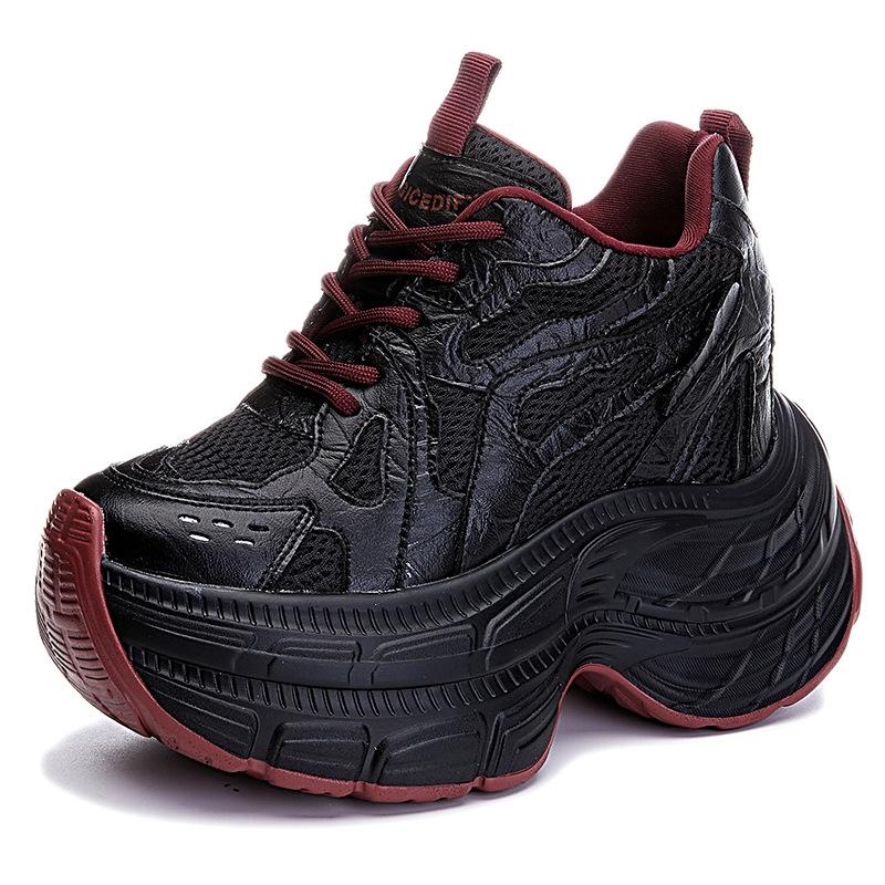 Inner height increase 12 new breathable dad shoes thick-soled mesh small sports and leisure shoes A