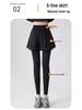 Women's High-Waisted Yoga Skirt Pants, Autumn/Winter, Plus Velvet, Two-in-One Pilates Sports Leggings