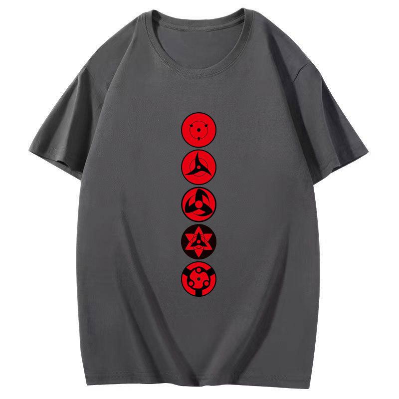 Japanese Anime Naruto Uchiha Itachi Print T Shirt Cotton Short Sleeve Unisex Couple Streetwear Tops