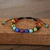 13 8Mm Natural Stone Seven-Color Rainbow Stone Beads Hand-Woven Bracelet B005