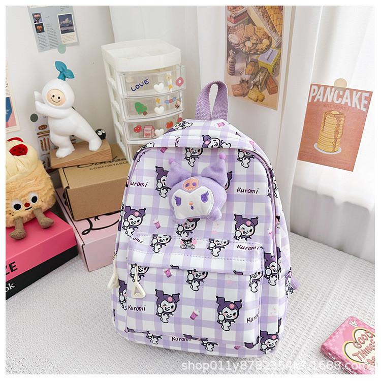 Sanrio Kuromi Backpack For Kids Oxford Fabric Lightweight Design Ideal For Kindergarten Outings Kuromi