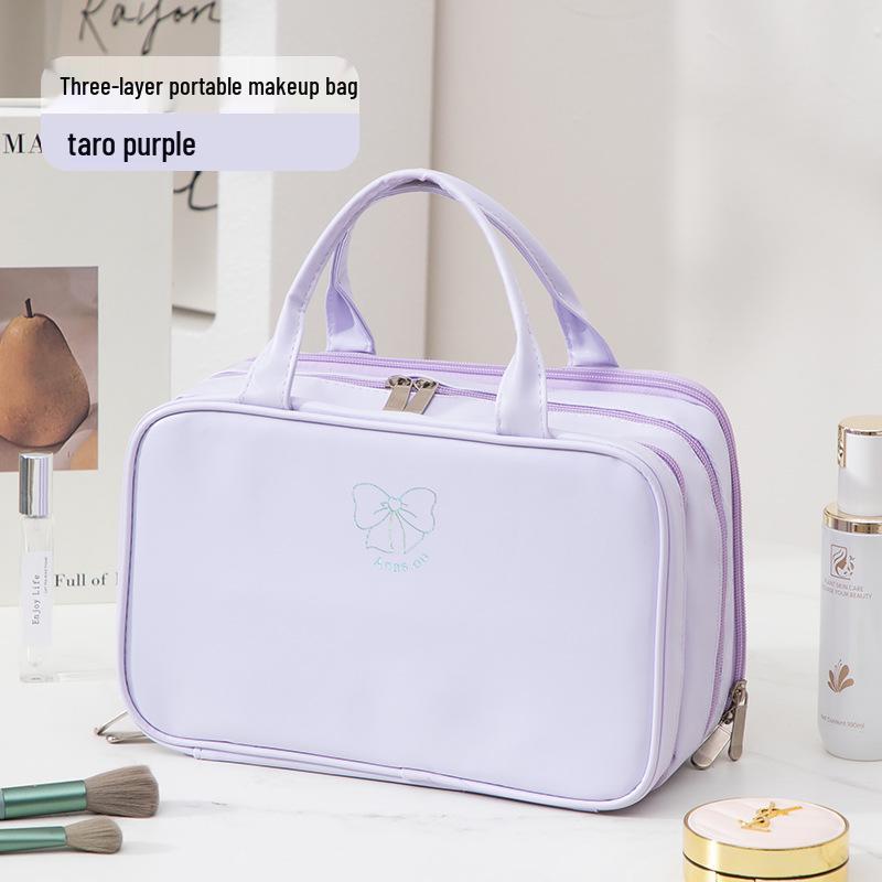 

Женская водонепроницаемая косметичка большой вместимости с трехслойным дизайном - крепится к чемодану для путешествий