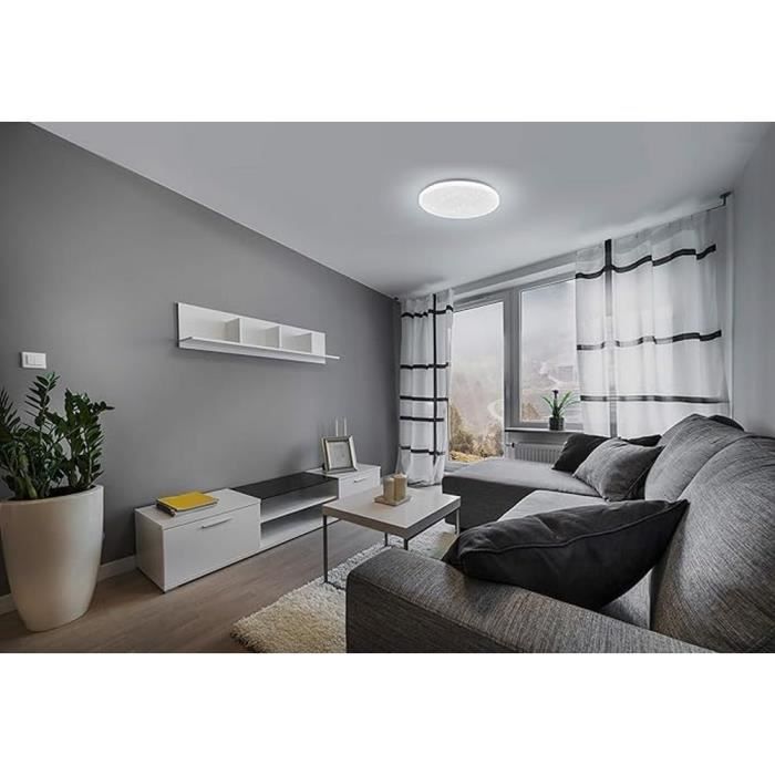 Plafonnier led - eglo - pogliola-s - ø 26 cm - acier et plastique blanc - économie d'énergie 12w