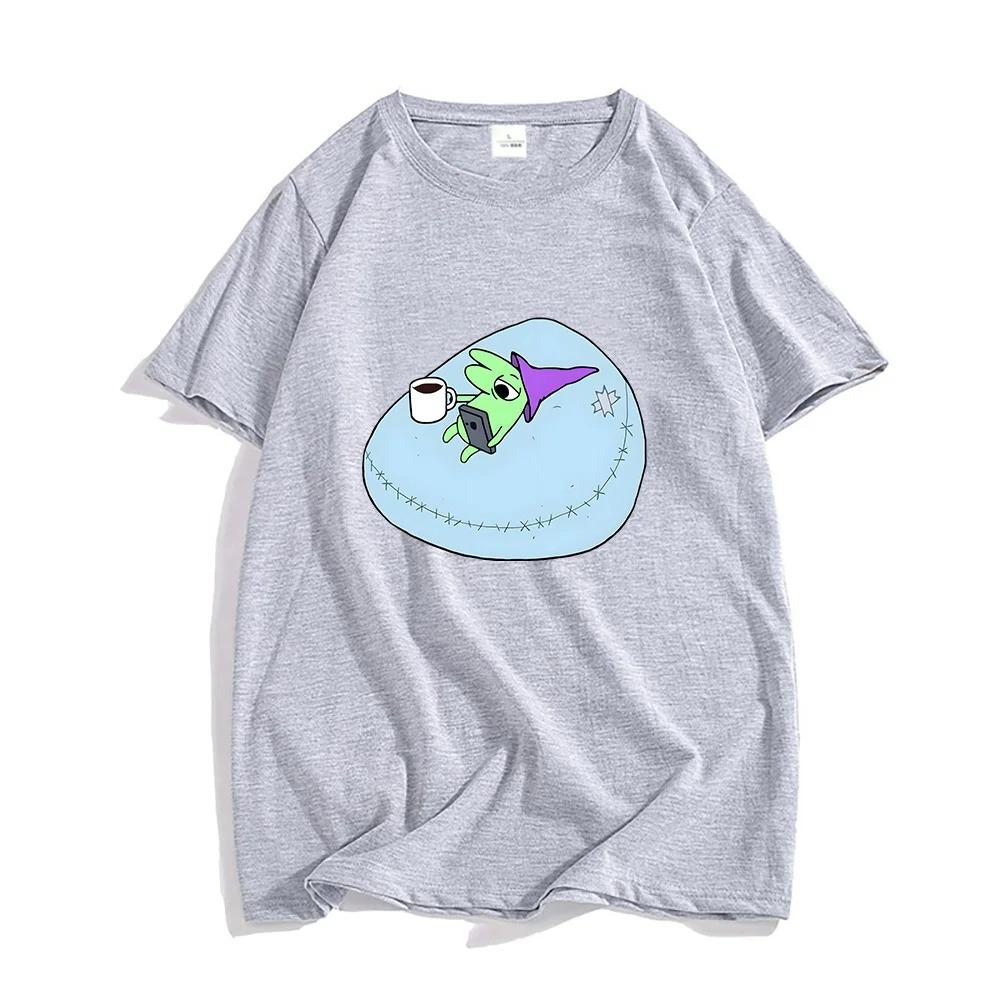 Smiling Friend Cartoon Print T-shirt summer 100% cotton T-shirt interesting pattern print T-shirt casual short sleeve