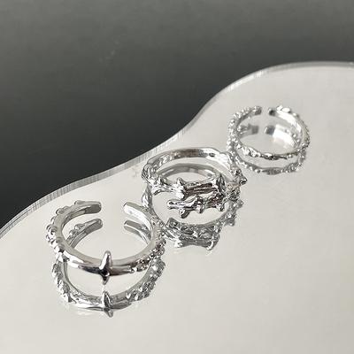 Original Design Simple Fashion Open Ring Set Female Branch Irregular Fold Cross Index Finger Ring