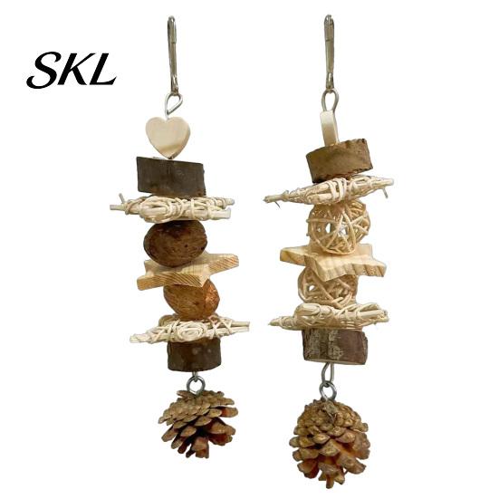 Bird Chew Toy Parrot Toy, Pine Cone Wooden Blocks Soft And Hard Enrichment Cage Accessories for Small Medium Parrots Foraging Biting Safe