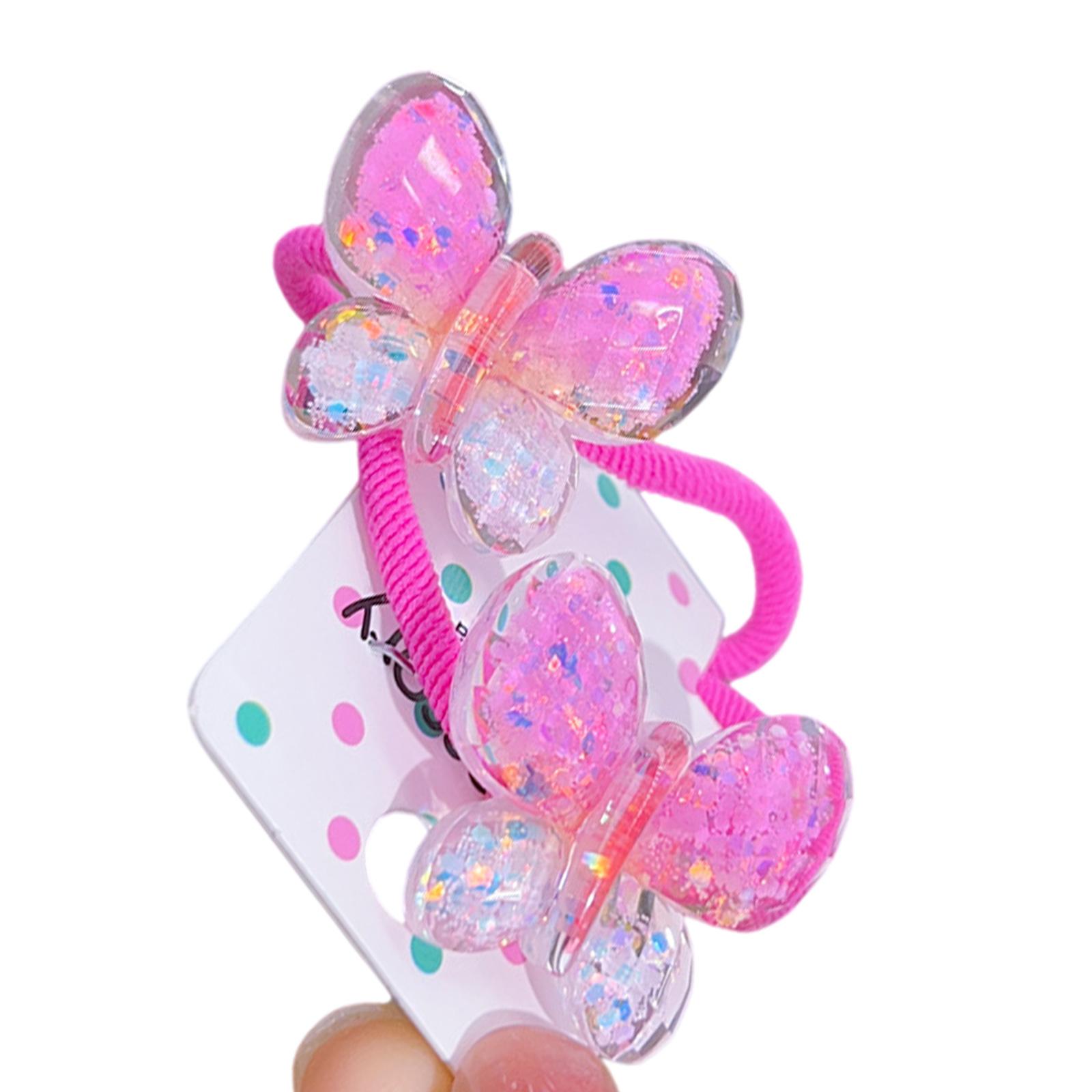

Candy Color Butterfly Hairband for Children Hair Elastic Hair Band Ponytail Holder Little Girl Hair Accessories 1 Pair горячий розовый