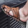 Big Size 46 Luxury Men Leather Slippers Sandals Comfortable Breathable Casual Shoes Men Fashion Sneakers Leisure Men Slippers Slides Footwear Male