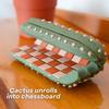 3D Printed Resin Cactus Roll Chessboard Set Desktop Ornament Foldable Decor Chess Toys Home Office Craft Printed Gifts