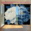 2D FLAT PRINTING 2pcs Curtains (Without Rod) Floral Elegance In Blue (4) Ramadan Holiday Curtains Machine Washable Fabric