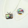 Snowflake Screen Antenna TV Pins Retro Television Brooches Lapel Pin Vintage TV Pin  Friends