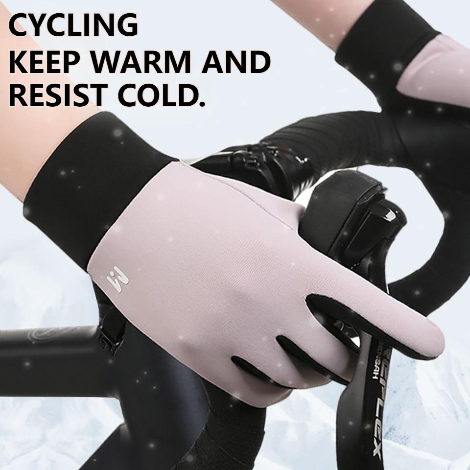 Gobygo 1Pair Children'S Gloves Silicone Anti-Slip Anti-Loss Buckle Fingertip Touch Screen Water-Resistant Fleece Warm Gloves