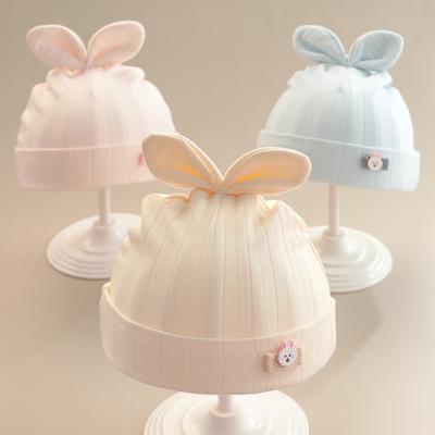 Baumwolle Neugeborenen Baby Mützen Niedlicher Hase Weiche Warme Mütze für Jungen Mädchen Babys Einfache Uni Beanie Kleinkind Kopfaccessoires 0-3M