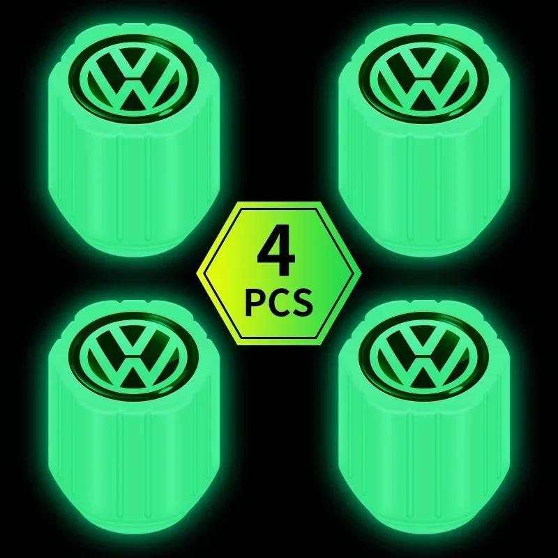 

B6 2025 Hot For Volkswagen 4Pcs Fluorescent Car Wheel Valve Caps For Volkswagen Golf Polo Tiguan Passat B6 Jetta Touran CADDY GT