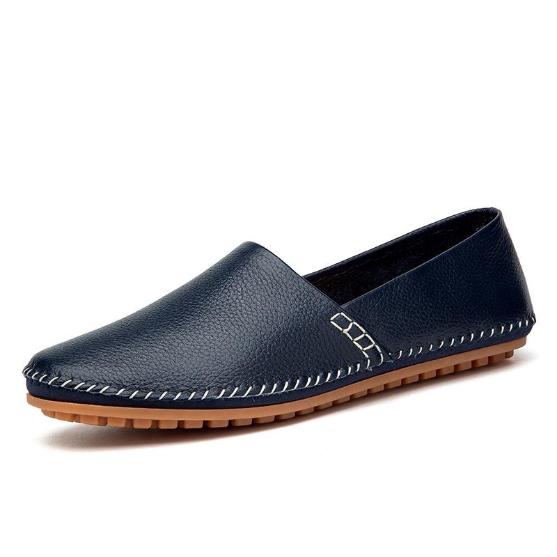 Men s Handmade Leather Slip-On Loafers, Size 38-50 - Casual Driving Shoes 43 синий