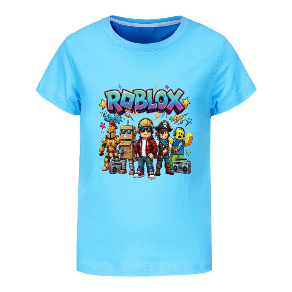 5574 Jungen Mädchen Roblox Spielaufdruck Kurzarm-T-Shirt
