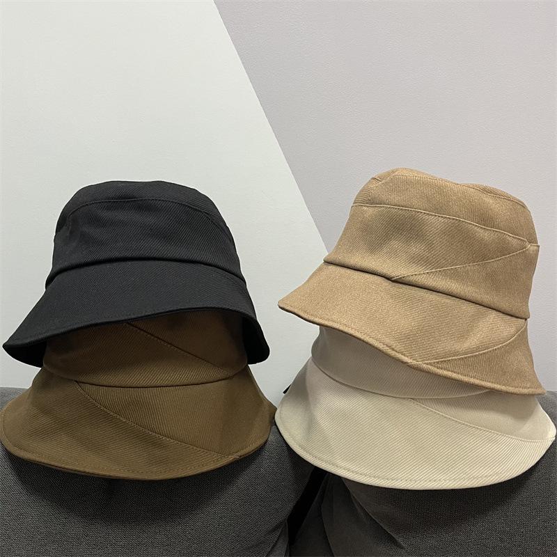 Solid color travel versatile basin hat spring and autumn day show face small personality cloth hat sunshade fisherman hat children tide versatile