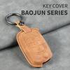 3 Button Leather Car Flip Key Case Cover for SGMW Wuling Hongguang Mini 2025 for Baojun 510 560 730 310W 530 360 200E Key Shell