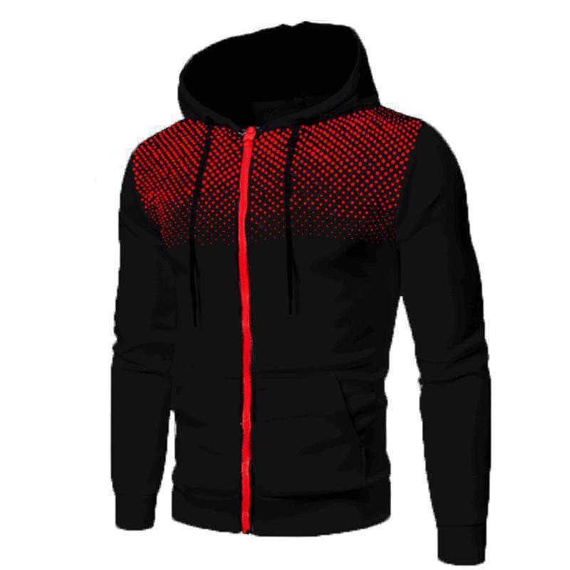 Men's Casual Sports Fitness Zip-Up Hoodie Jacket for Autumn and Winter