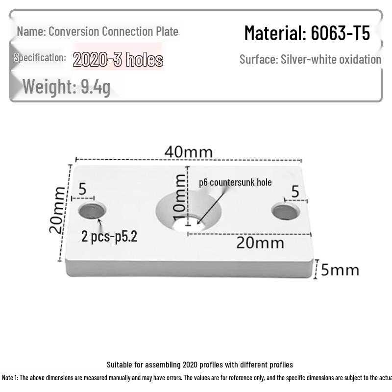 Aluminum Right Angle Connection Plate for Inner Side Butt Joint Reinforcement