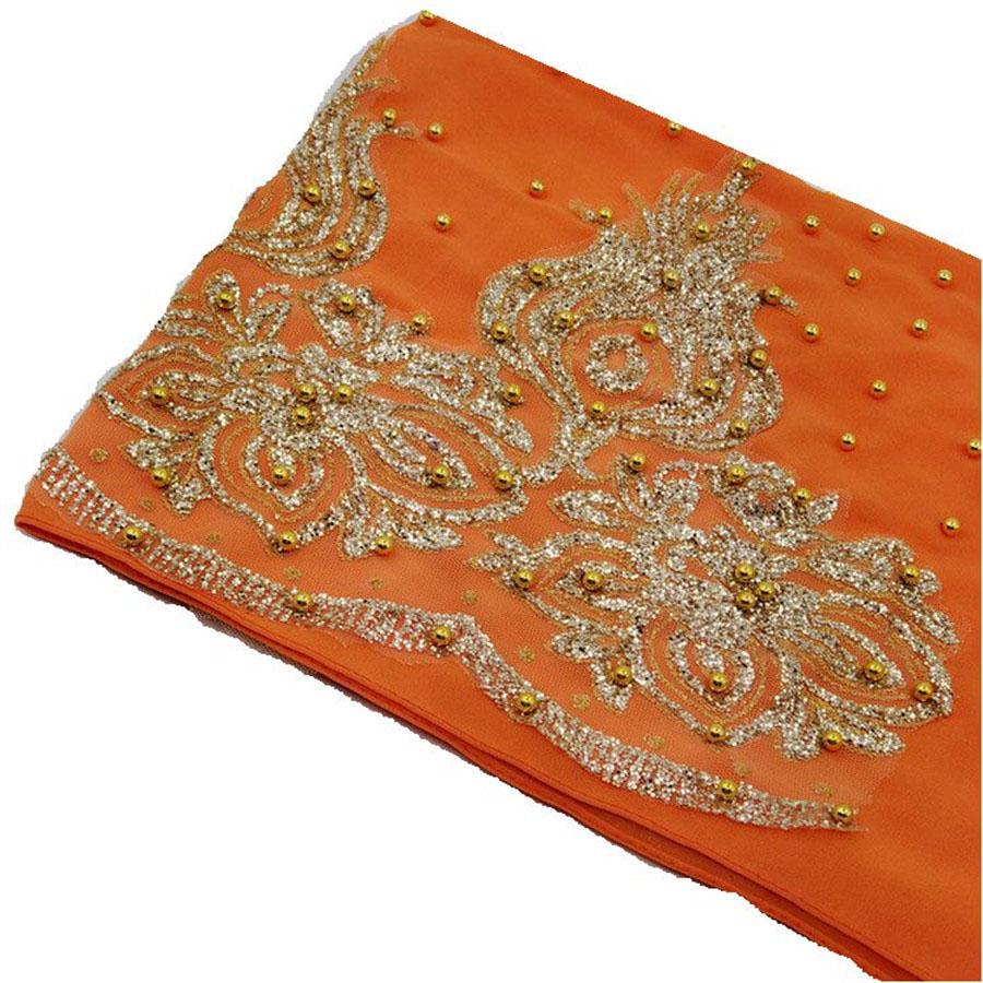 Premium Chiffon Hijabs Scarf Shimmer Gold Glitters Beads Hijab for Muslim Woman Head Scarf Shawl Wrap Lightweight