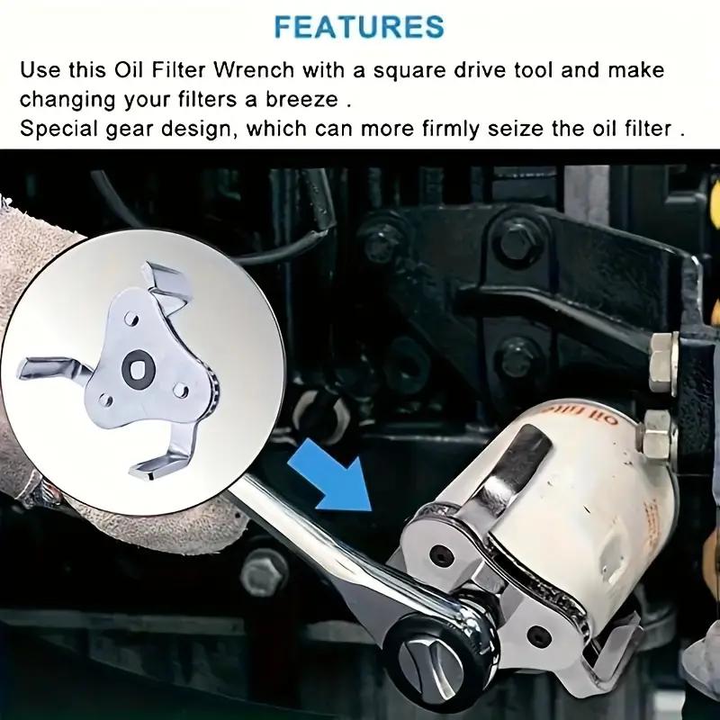 Adjustable Universal Oil Filter Wrench, Suitable for 2-1/2" to 4.5" Filters: 3-Cawl Oil Filter Removal Tool Set for Cars