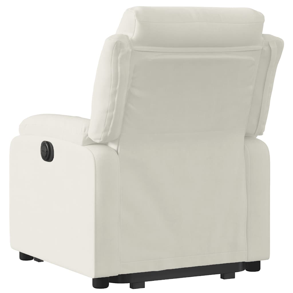 Electric Recliner Chair with Rising Function Cream Velvet